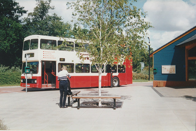 HBM: Stagecoach Cambus 576 (P576 EFL) at Newmarket Road Park and Ride, Cambridge – 17 Aug 2000 (443-17A)