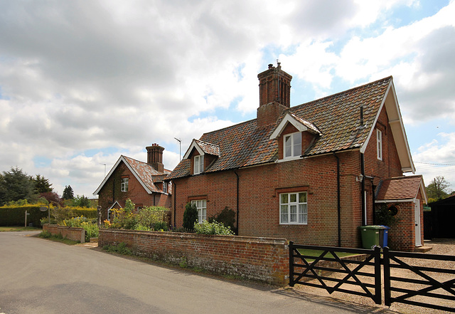 Flixton Hall estate cottages, Hommersfield, Suffolk