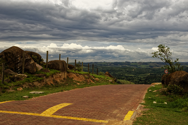 Sky,clouds and rocks.