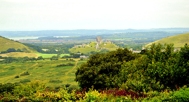 View towards Corfe Castle.