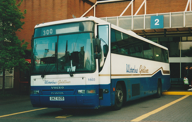 Ulsterbus JAZ 1603 at Belfast - 6 May 2004 Ulsterbus JAZ 1603 at Belfast - 6 May 2004