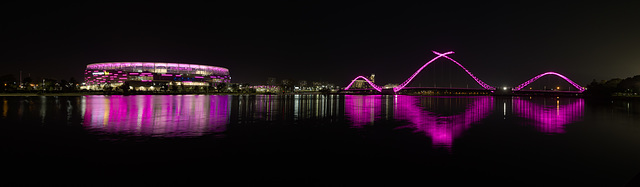 Perth Foot Ball Stadium and Foot bridge - Pink for Ladies day