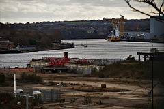 Views of the Tyne from the derelict site that used to be Swan Hunter Shipyard Wallsend