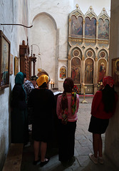 Ladies singing responses to the priest's calls.