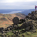 Alan on Loughrigg Fell with Windermere beyond 1997.