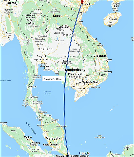 Vietnam 2016 Flug Singapur- Hanoi Vietnam 2016 Flug Singapur- Hanoi