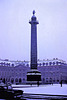 Paris (75). Décembre 1970. Place Vendôme sous la neige. (Diapositive numérisée).
