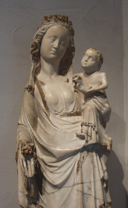 Detail of the Marble Virgin and Child in the Cloisters, June 2011