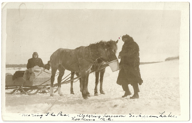 MN1050 FLIN FLON - NEARING THE PAS. WATERING HORSES