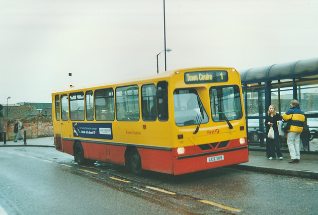 First Eastern Counties Buses 372 (LDZ 9119) in Bury St. Edmunds – Nov 2000 First Eastern Counties Buses 372 (LDZ 9119) in Bury St. Edmunds – Nov 2000