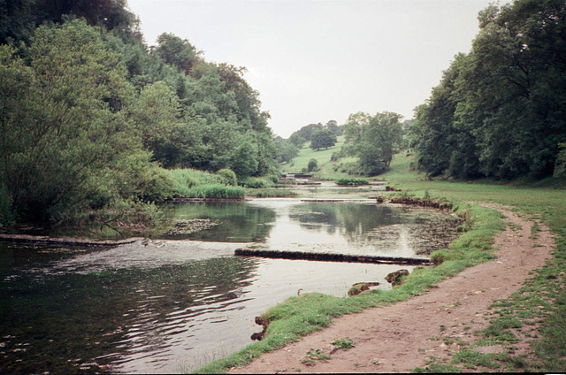 A series of weirs on the River Lathkill upstream from Conksbury Bridge  (Scan from July 1991)