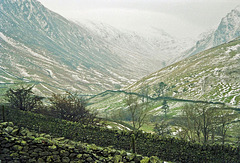 Looking from above Hartsop along Pasture Bottom with Hartsop Dodd on the right and Gray Crag on the left (February 1994)