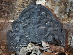 michelham priory, sussex   (25)sackville heraldry on a c17 fireback