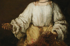 Detail of Flora by Rembrandt in the Metropolitan Museum of Art, February 2019