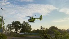 Emergency helicopter taking off