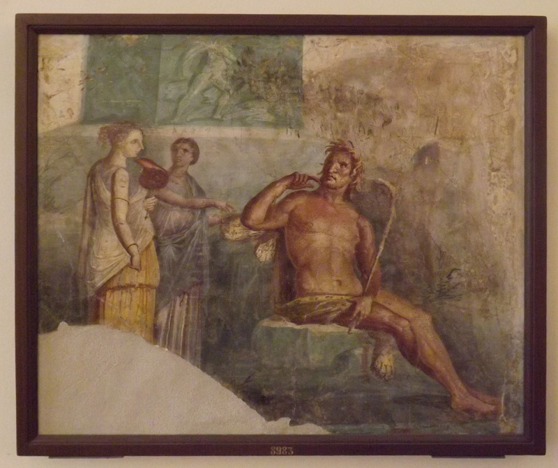Wall Painting with Polyphemus and Galatea in the Naples Archaeological Museum, July 2012