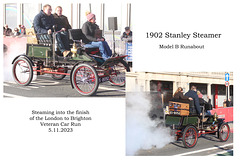 1902 Stanley steaming into Brighton - Veteran Car Run - 5 11 2023