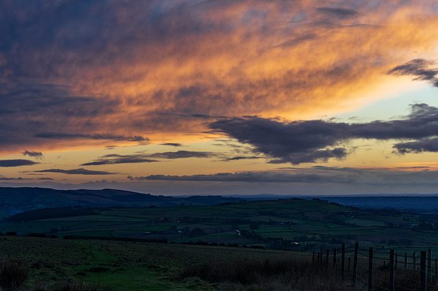 Cown Edge to Mellor sunset