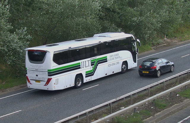 DSCF9097 John James Luxury Travel (Romford) coach on the A11 at Red Lodge, Suffolk - 5 Aug 2017