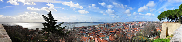 Panorama über die Stadt und den Tejo vom Castelo de São Jorge - Lissabon (© Buelipix)