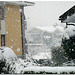 Snow in front at home
