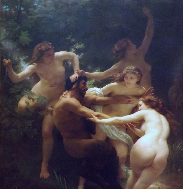 Detail of Nymphs and Satyr by Bouguereau in the Metropolitan Museum of Art, February 2013