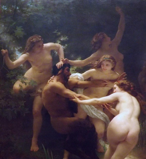 Detail of Nymphs and Satyr by Bouguereau in the Metropolitan Museum of Art, February 2013