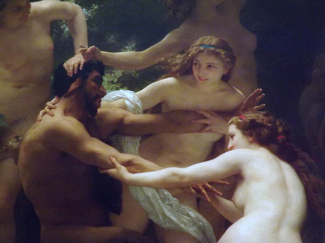 Detail of Nymphs and Satyr by Bouguereau in the Metropolitan Museum of Art, February 2013