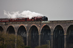 Duchess of Sutherland crosses Welland Viaduct.