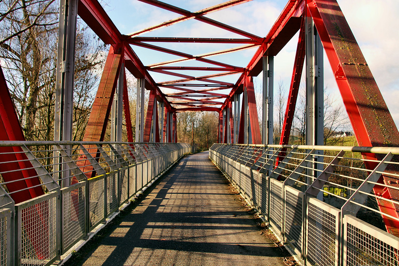 Auf der Erzbahnbrücke über der ehem. Rheinischen Bahnstrecke (Bochum-Hamme) / 14.01.2019