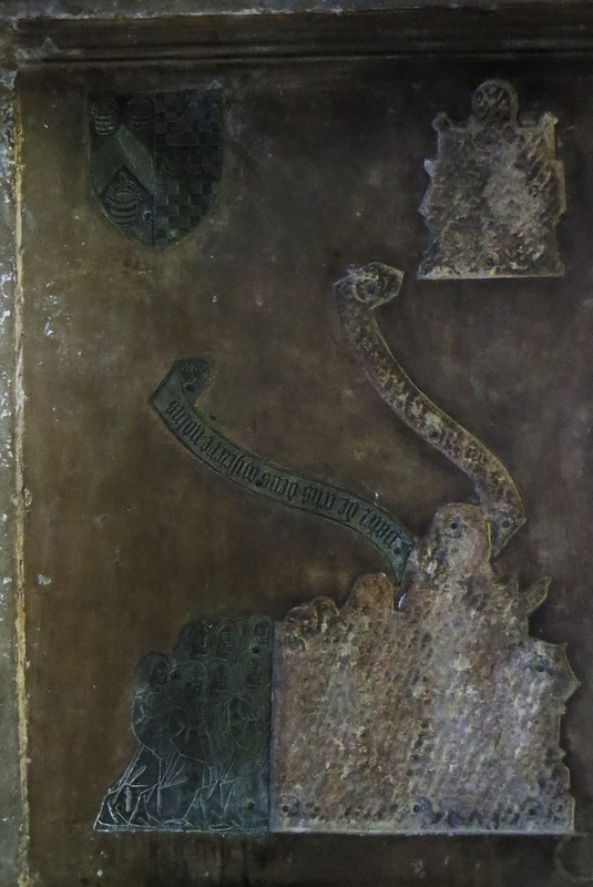 st helen bishopsgate, london,brasses on  hugh pemberton's +1500 tomb from st martin outwich