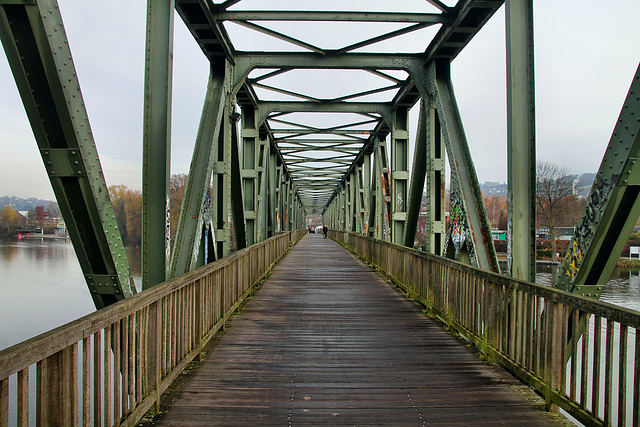 Auf der ehem. Kupferdreher Eisenbahnbrücke über der Ruhr (Essen-Heisingen) / 1.12.2019