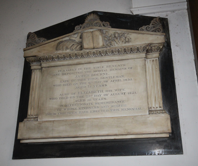 Memorial to James and Elizabeth Bourne, St Thomas & St Luke's Church, Dudley, West Midlands