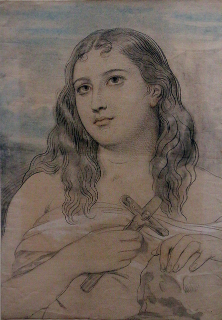 Madeleine repentante - Dessin de Eugène Devéria - Musée d'Orléans .
