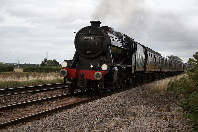 LMS class 8F 2-8-0 48151 with 1Z27 17.15 Scarborough - Carnforth the last SSE for 2018 at Low Scamston Crossing 13th September 2018(steam hauled Scarborough - York)