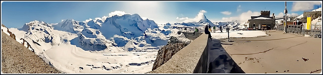 Zermatt : Il Monte Rosa e il Cervino dall'osservatorio Gornergrat