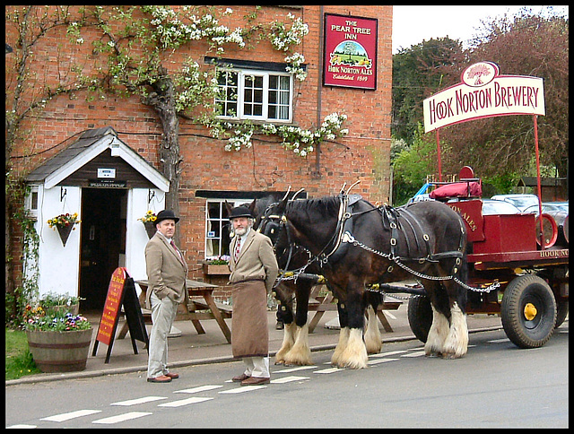 brewery dray at Pear Tree Inn