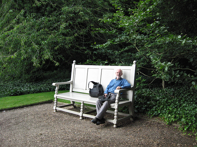 Now this bench at Sudbury Hall  is what you call a real bench! Just right for lunch.