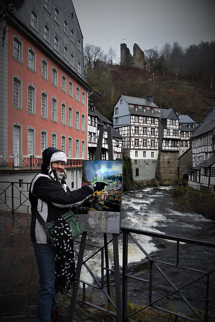 Painting of Monschau - by the fence!