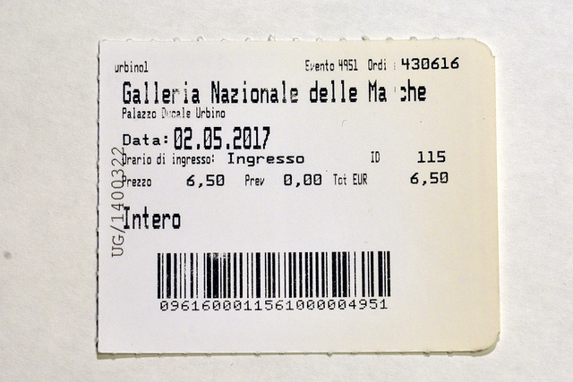 Ticket for the Galleria Nazionale delle Marche