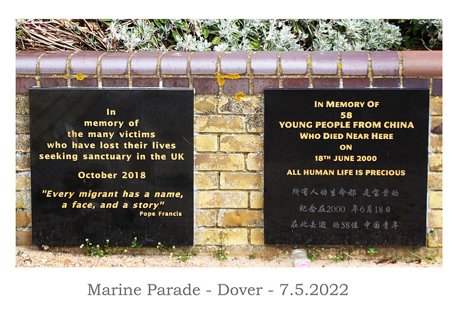 Migrant Crossings Memorials Dover 7 5 2022