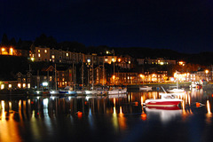 Porthmadog harbour at night