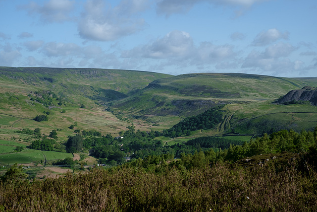 The view across the valley to Laddow Rocks