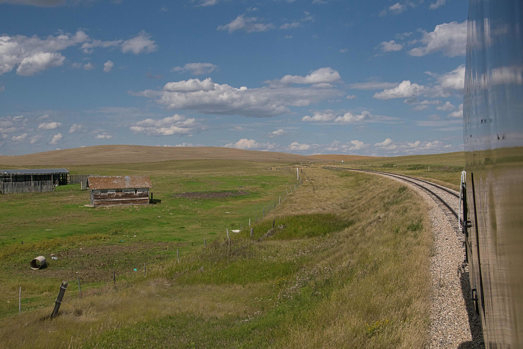 a view from a baggage car