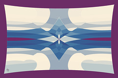 Radial grad across a rectangle x2 x2 & skewed blues  purple