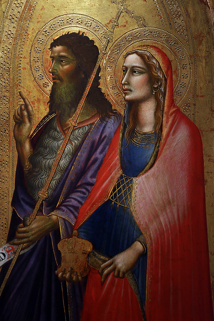 Saint Jean-Baptiste et Sainte Madeleine - Peinture sur bois d'Angélo Puccinelli - Musée du Petit Palais à Avignon .