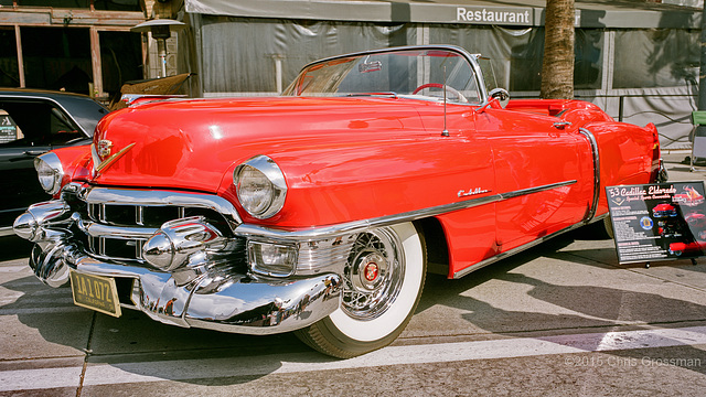 Red 1953 Cadillac Eldorado Convertible - Fuji GSW690II - Reala 100