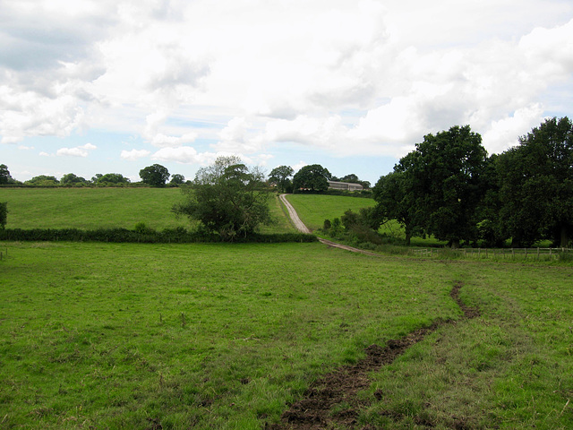 Footpath leading to Hill Farm at Hill Somersal.