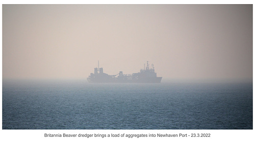 Britannia Beaver in the mist off Newhaven - 23 3 2022