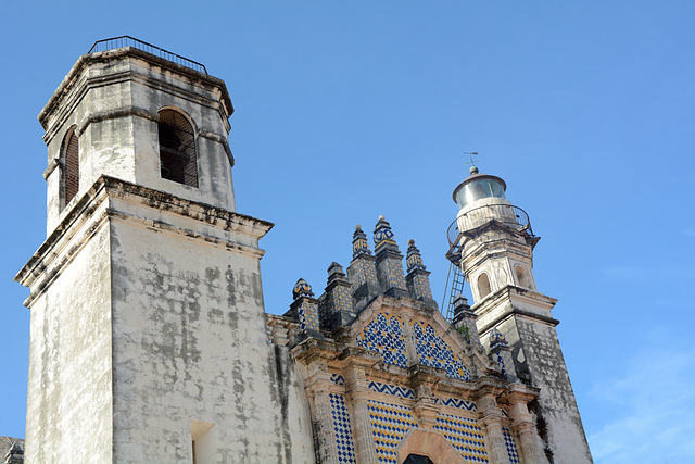 Mexico, Campeche, The Top of the Former Church of San José with Lighthouse